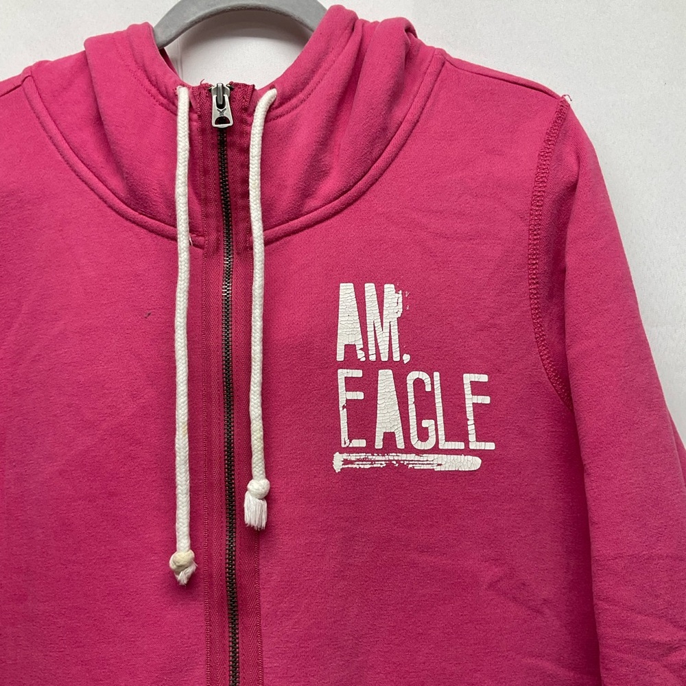 Y2K American Eagle Outfitters Women’s Half Zip Hodded Sweatshirt Sz XL Timeless - Picture 6 of 10